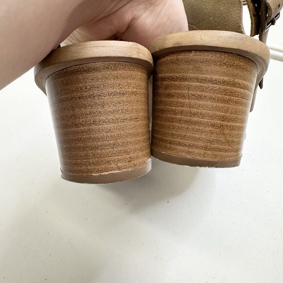 Women's BARBARA BARBIERI Brown Leather Heel Ankle Strap Sandals Size 7 - Picture 6 of 8